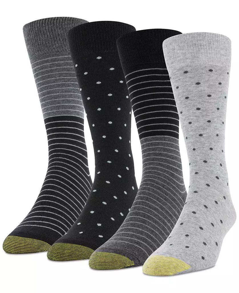 Gold Toe Men's 4-Pack Casual Dot Stripe Crew Socks, Created for Macy's