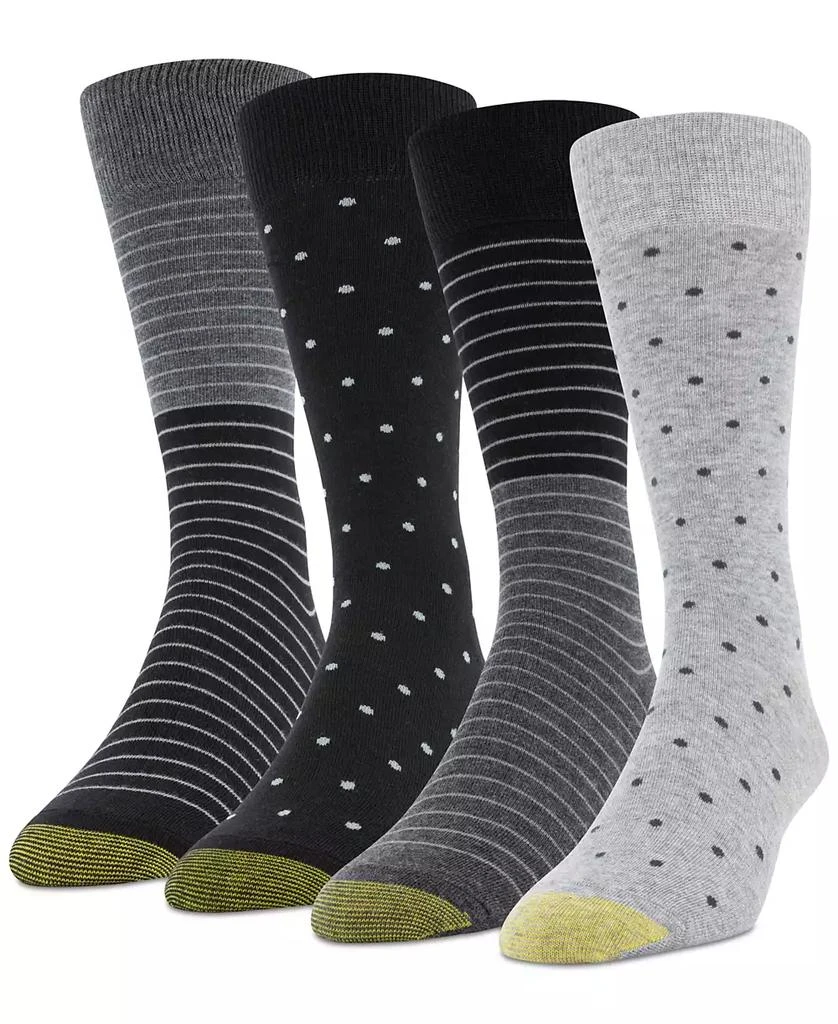Gold Toe Men's 4-Pack Casual Dot Stripe Crew Socks, Created for Macy's 1