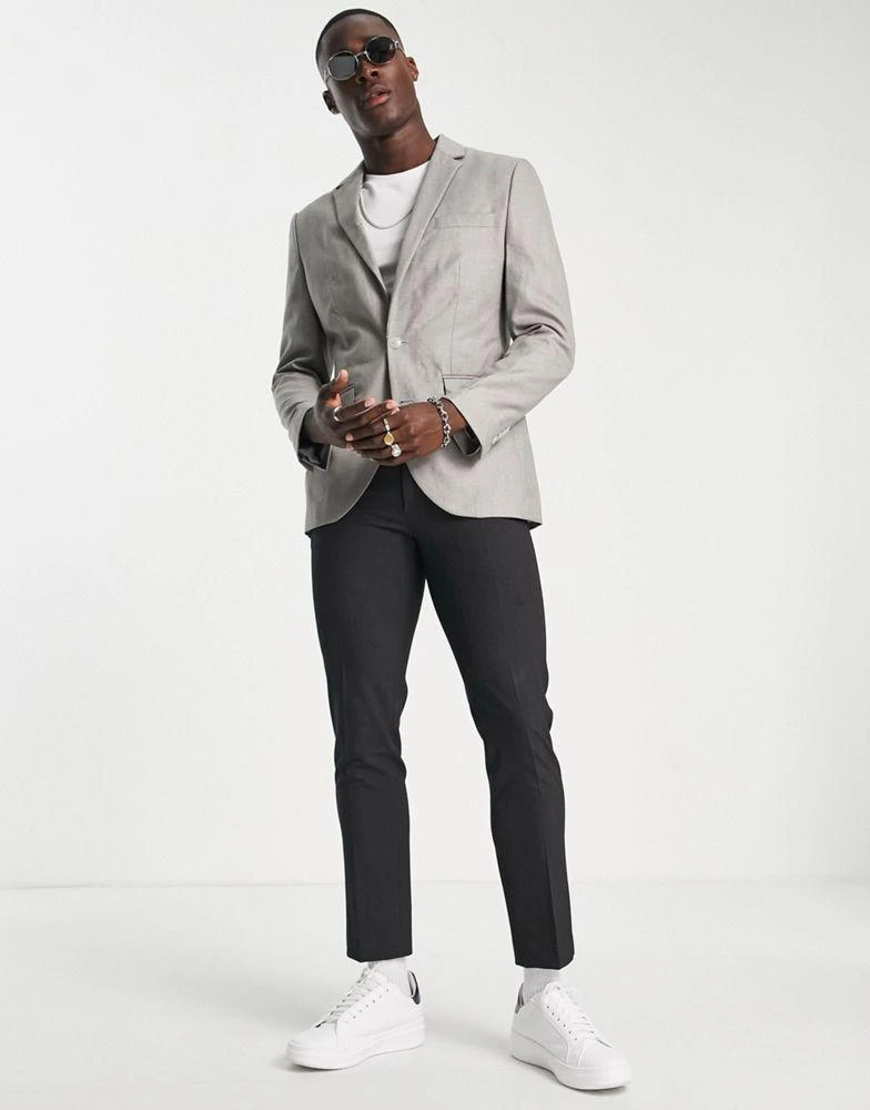 Topman Topman skinny suit jacket in grey 4