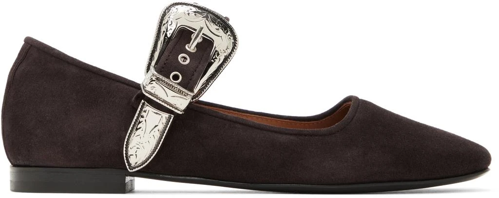 Toga Pulla SSENSE Exclusive Brown Mary Jane Buckle Ballerina Flats 1
