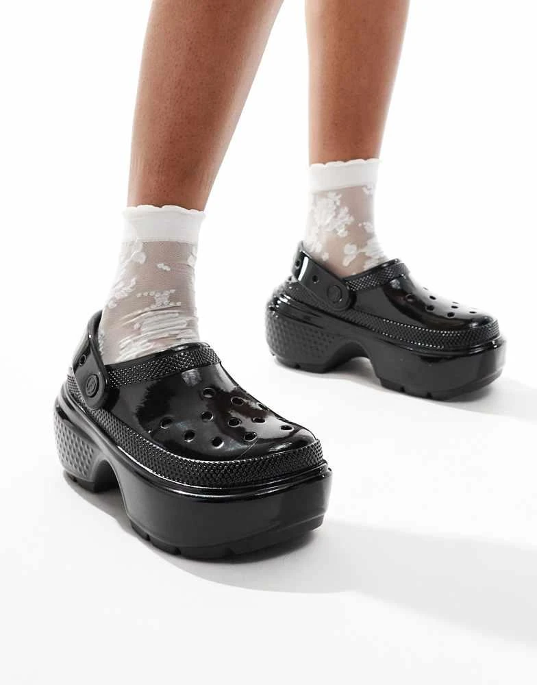 Crocs Crocs Stomp high shine clogs in black 1