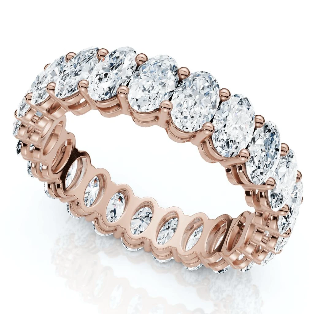 Pompeii3 5 1/2CT Oval Diamond Eternity Ring White Yellow Rose Gold or Platinum Lab Grown 6