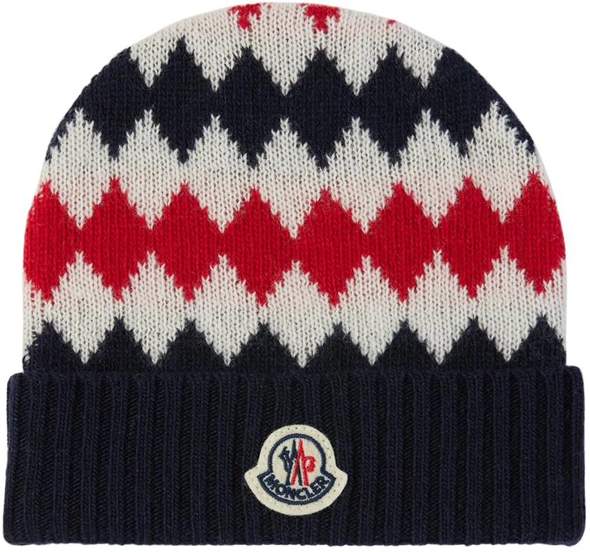 Moncler Baby Blue & Red Argyle Beanie 1