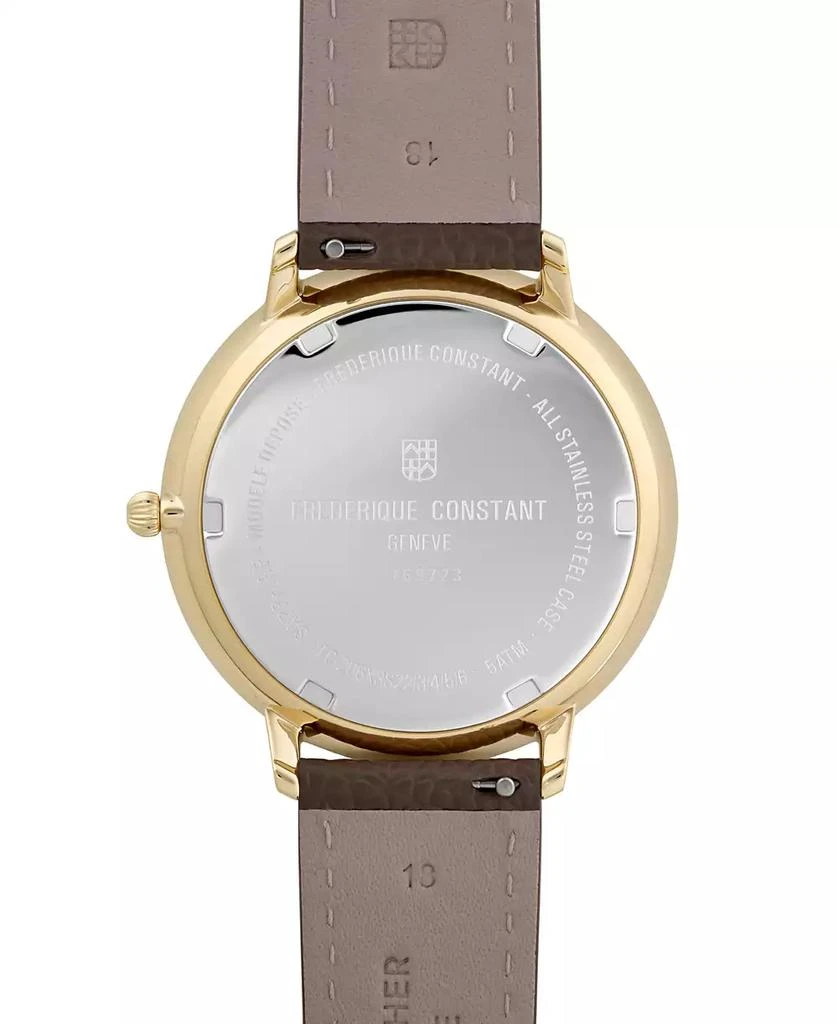 Frederique Constant Men's Classics Quartz Moonphase Brown Leather Strap Watch 39mm 3