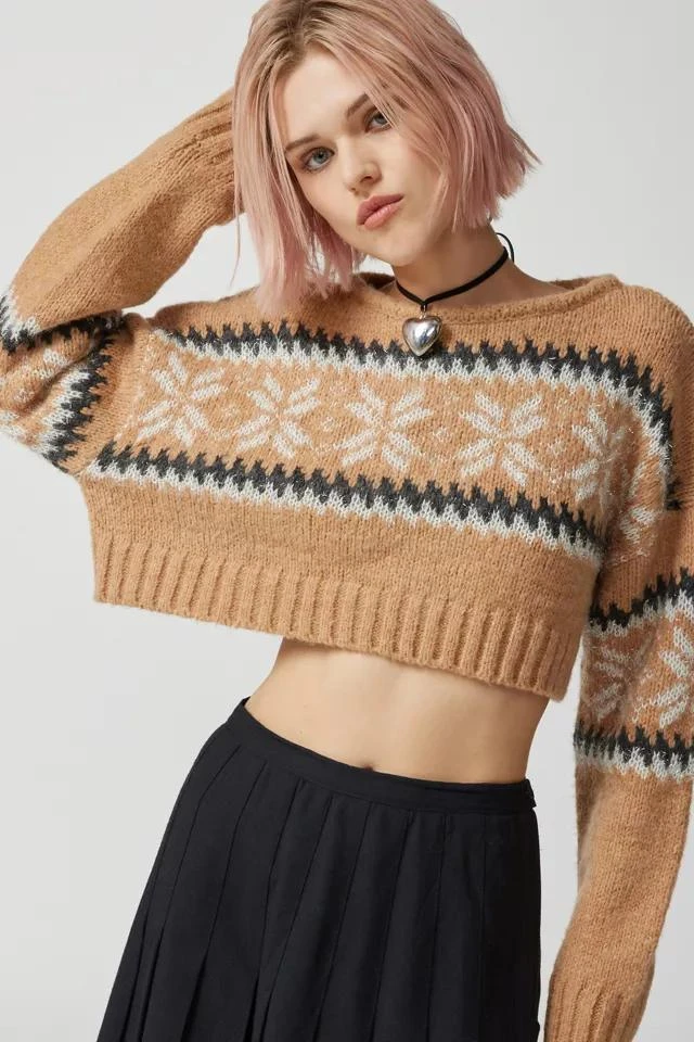 Urban Outfitters UO Turner Cropped Fair Isle Sweater 3