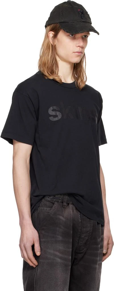 ALEXANDER DIGENOVA Black Crewneck 'Skins' T-shirt 2