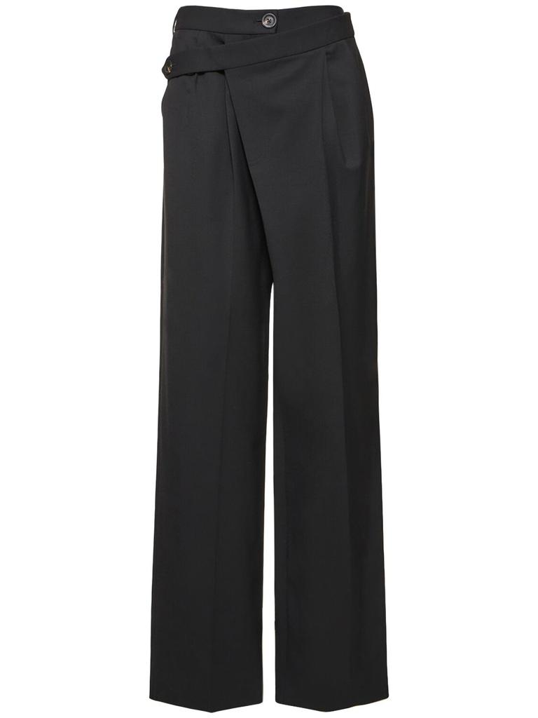 PETER DO Wool Blend Wrap Wide Pants