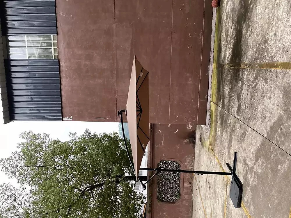 Streamdale Furniture Solar Powered LED Patio Umbrella, 8 Ribs, Crank and Cross Base 5