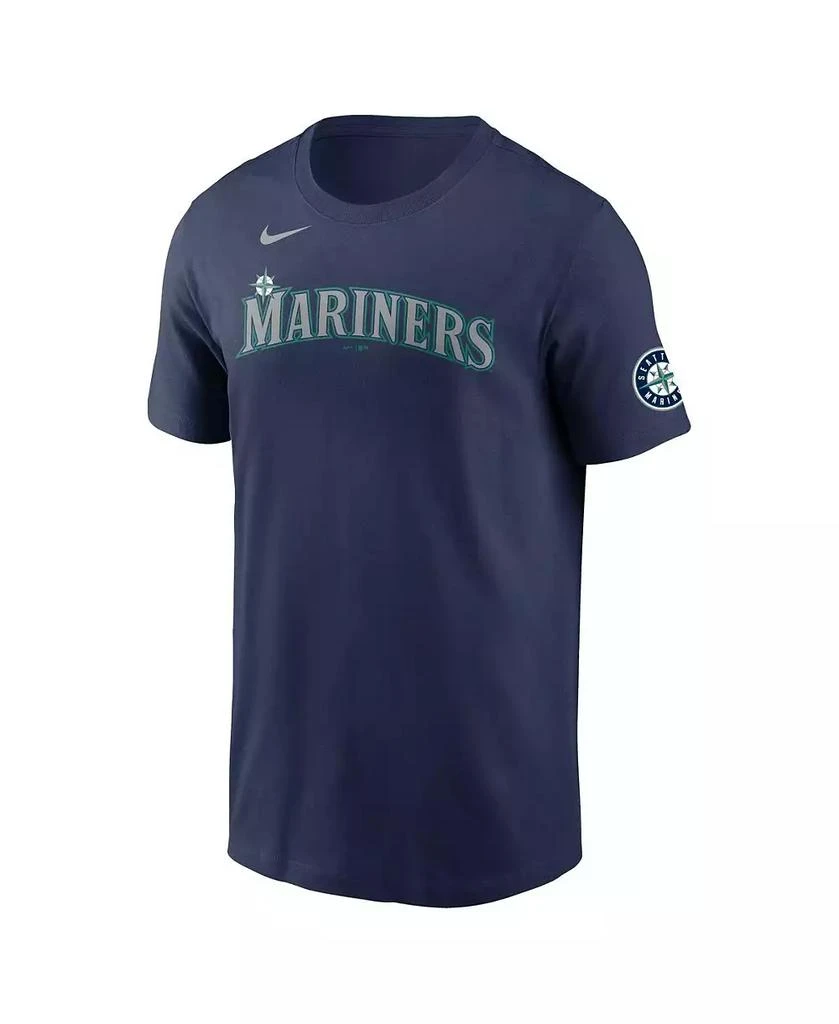 NIKE Men's Felix Hernandez Navy Seattle Mariners Hall of Fame Name and Number Sleeve Patch T-shirt 3