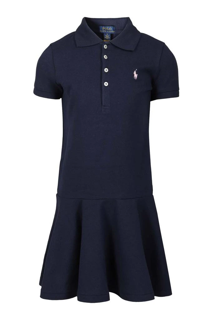 Ralph Lauren Embroidered Cotton Polo Dress - Girl's White, Size 3M