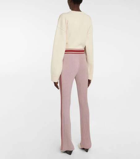 Jil Sander Ribbed-knit high-rise flared pants 3