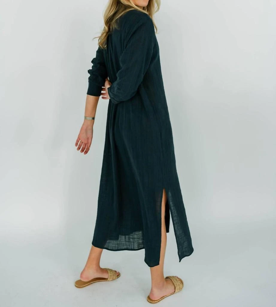 LENNY NIEMEYER Cotton Texture Dress In Deep Blue 3