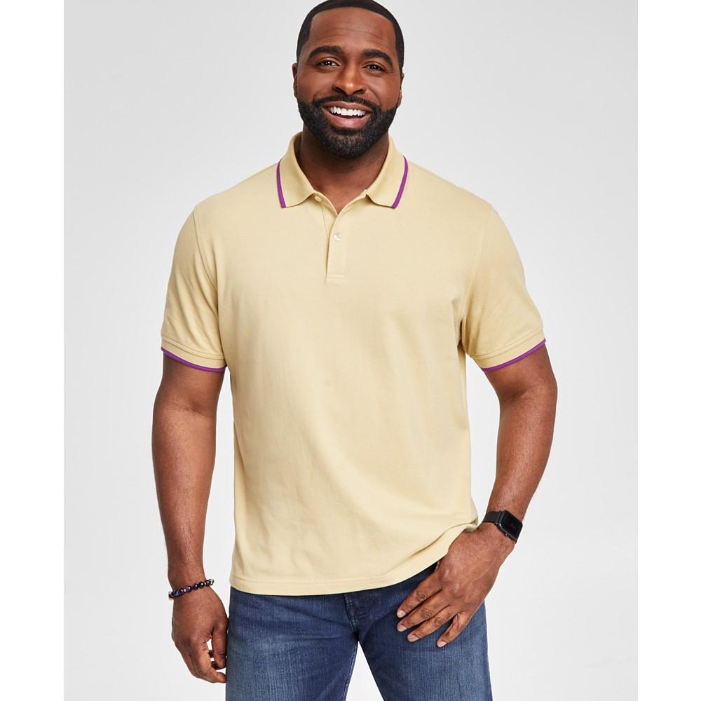 Club Room Men's Regular-Fit Tipped Performance Polo Shirt, Created for Macy's