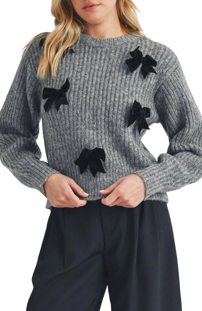 Lush Bow Embellished Sweater 1