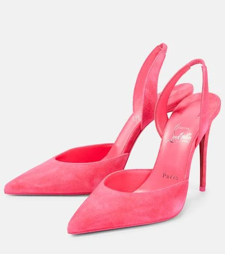 Christian Louboutin O Kate 100 suede slingback pumps 5