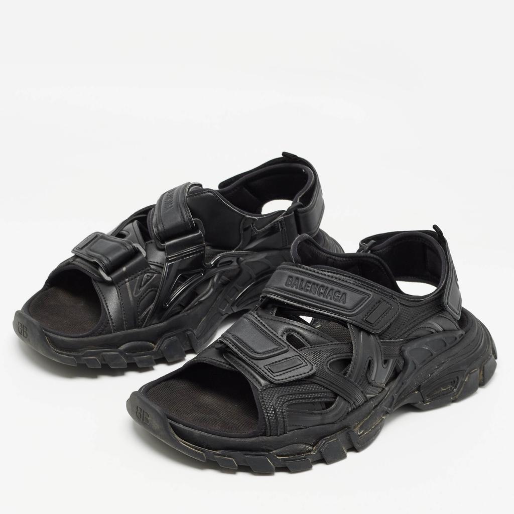 Balenciaga Balenciaga Black Rubber and Faux Leather Track Sandals Size 43