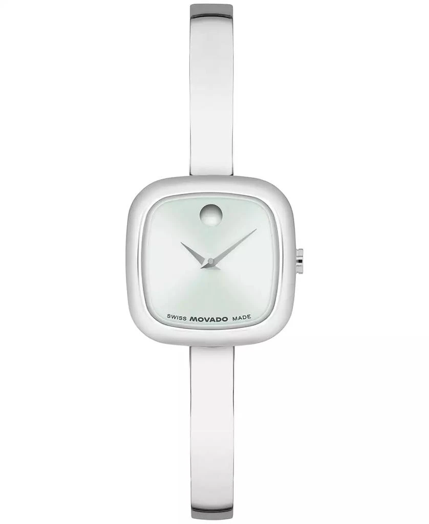 Movado Women's Museum Cushion Swiss Quartz Stainless Steel Bangle Watch, 21.50mm 1