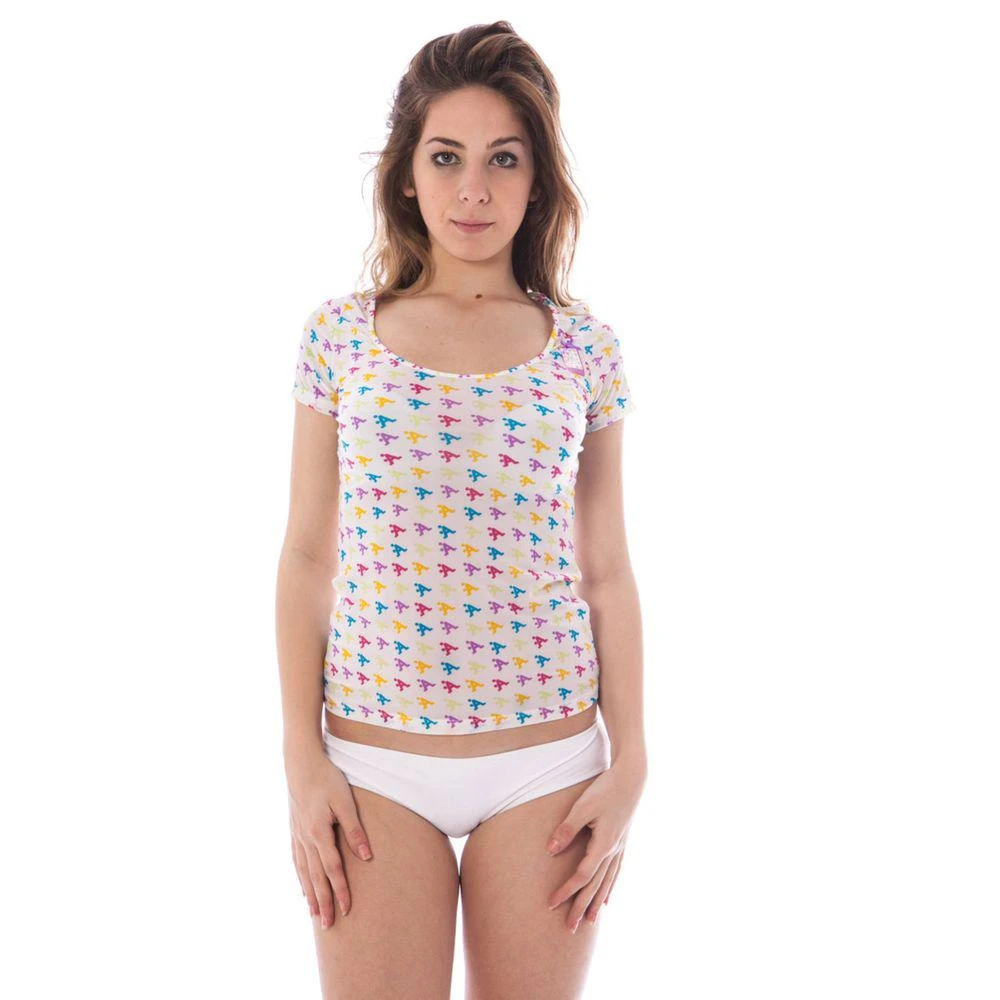 A-Style White Nylon Tops & T-Shirt 1