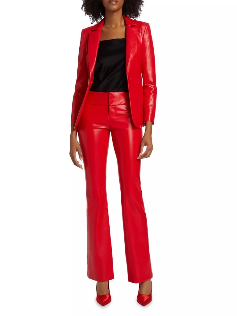 Alice + Olivia Macey Faux-Leather Fitted Blazer 2