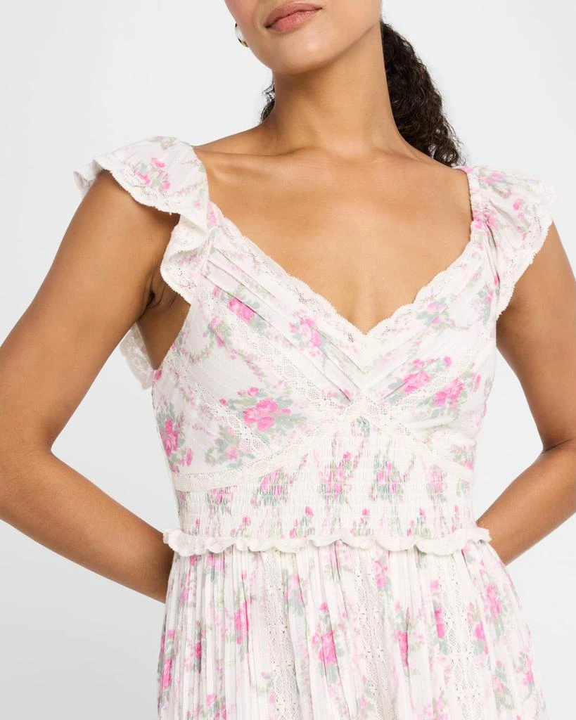 LOVESHACKFANCY Presline Lace-Trim Mini Dress 5