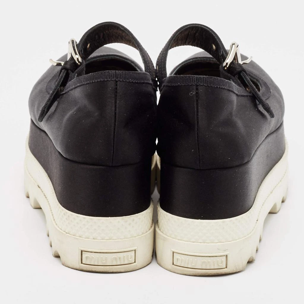 Miu Miu Miu Miu Black Satin Mary Jane Platform Sneakers Size 36 5