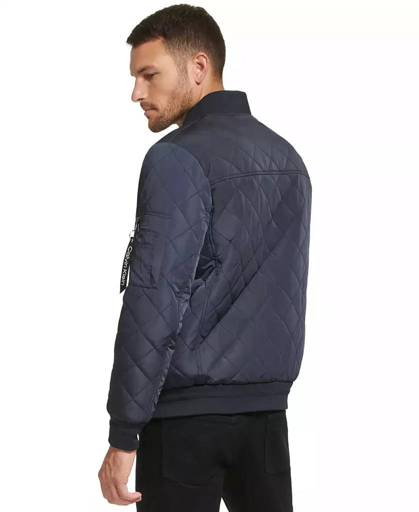 Calvin Klein Men's Quilted Baseball Jacket with Rib-Knit Trim 2