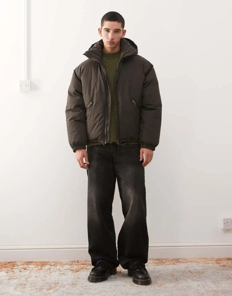 Weekday Weekday Floyd puffer bomber in chocolate brown 2