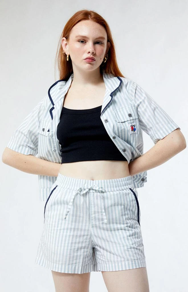 Obey Serena Striped Utility Shorts 1
