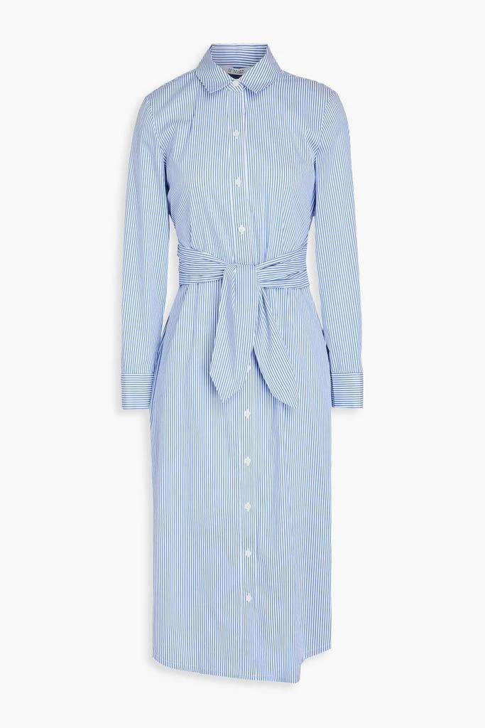 Derek Lam Striped stretch-cotton poplin midi shirt dress 1