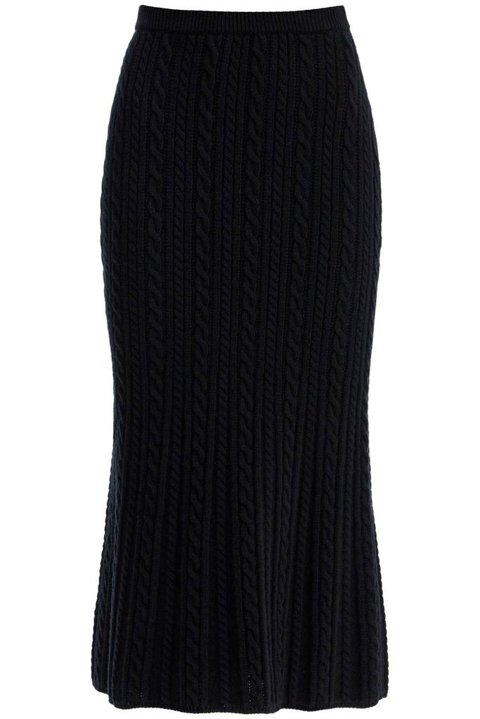 スカート Alessandra Rich Ribbed Knit Midi Skirt With Elastic Alessandra Rich Cotton blend ribbed midi skirt with elastic