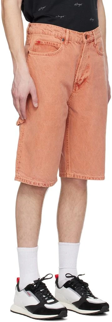 Hugo Boss Orange Faded Denim Shorts 2