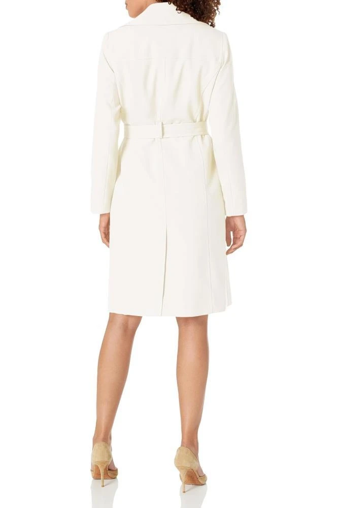 TRUEDAMES Plus Size Crepe Belted Trench Jacket And Sheath Dress Set 4