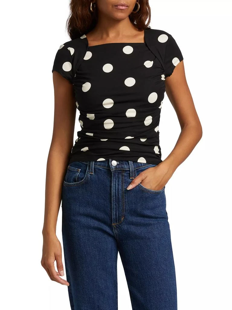 Reformation Addison Polka Dot Stretch Knit Top 3