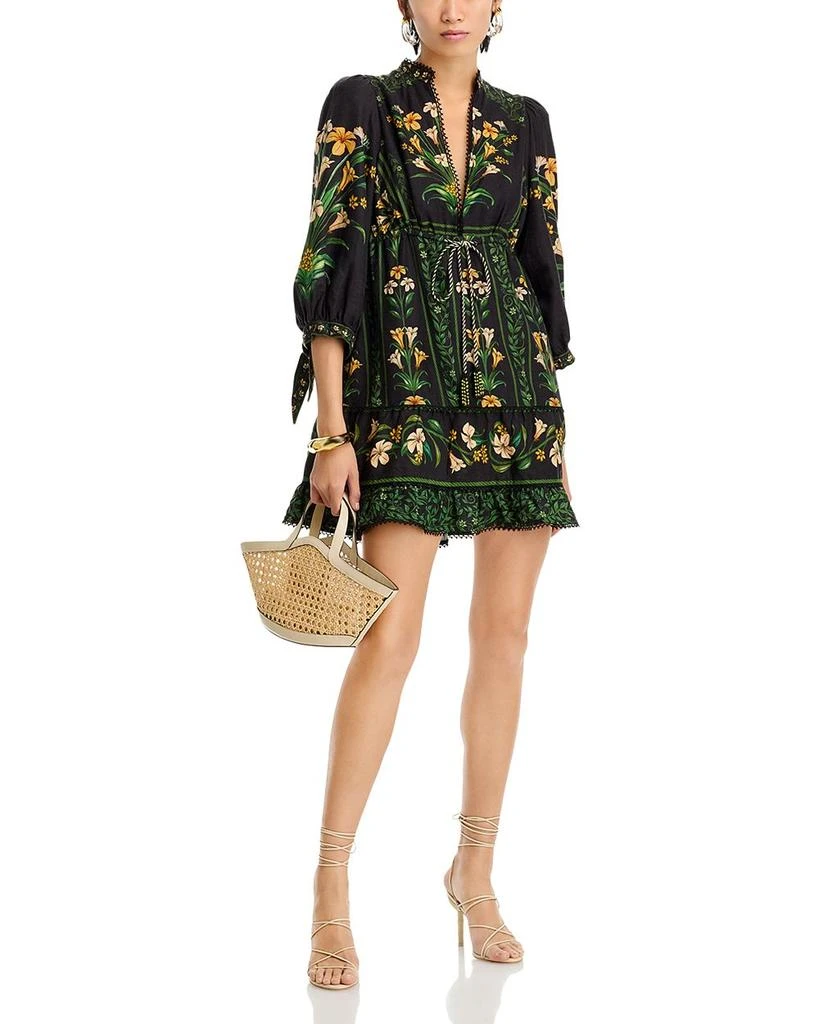 Farm Rio Flowers Arch Black Mini Dress 3