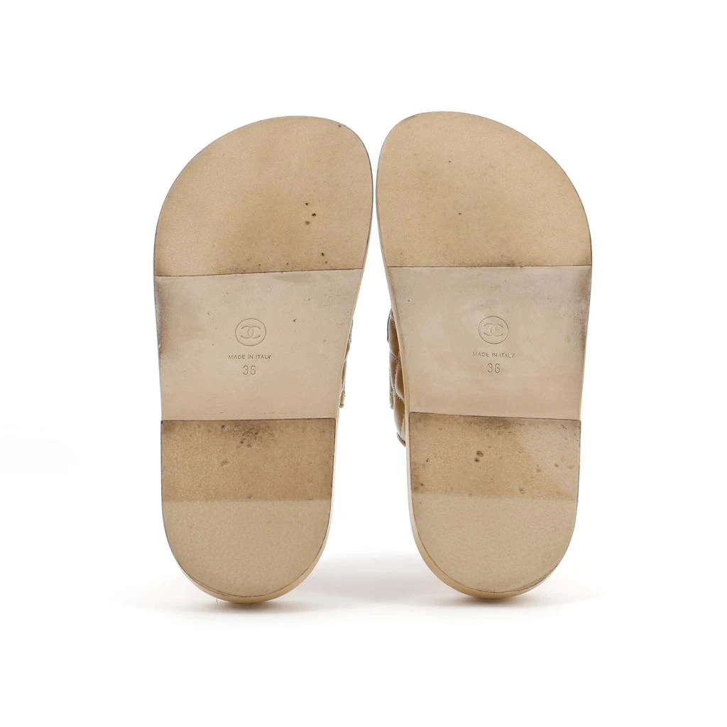 Chanel Women's Velcro Dad Sandals Quilted Leather 4