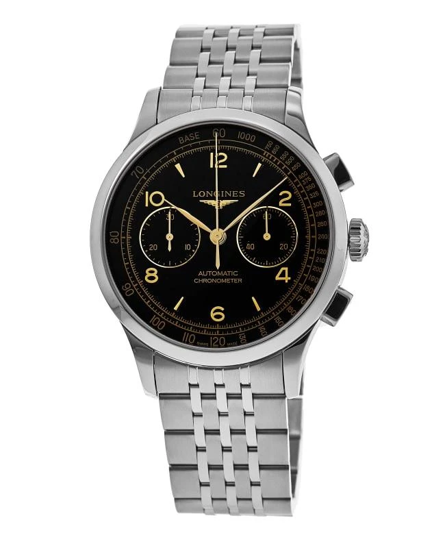 Longines Longines Record Chronometer Black Dial Steel Men's Watch L2.921.4.56.6 1