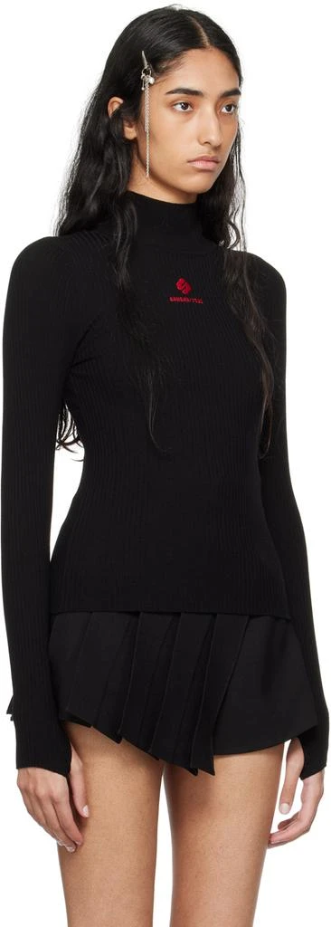 Shushu/Tong Black Embroidered-Logo Turtleneck 4