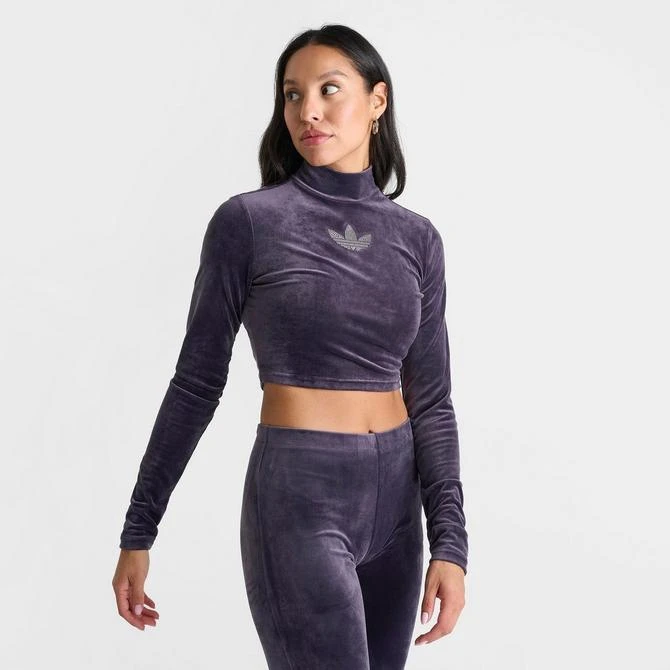 Adidas Women's adidas Originals Bling Long-Sleeve Mock Crop Top 3