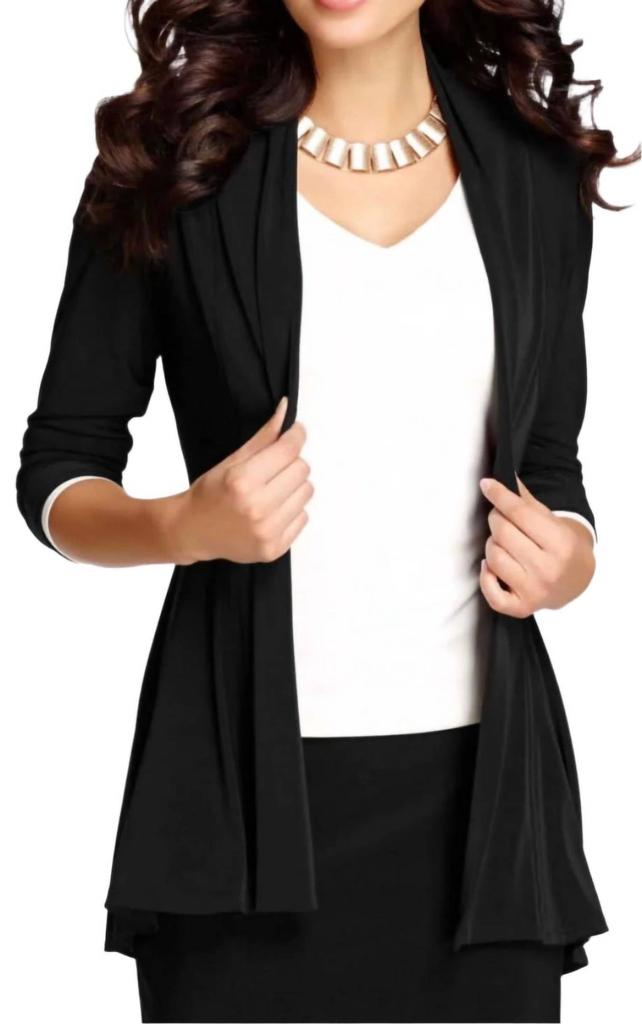 Frank Lyman Frank Lyman - Throwover Knit Three Quarter Sleeve Jacket
