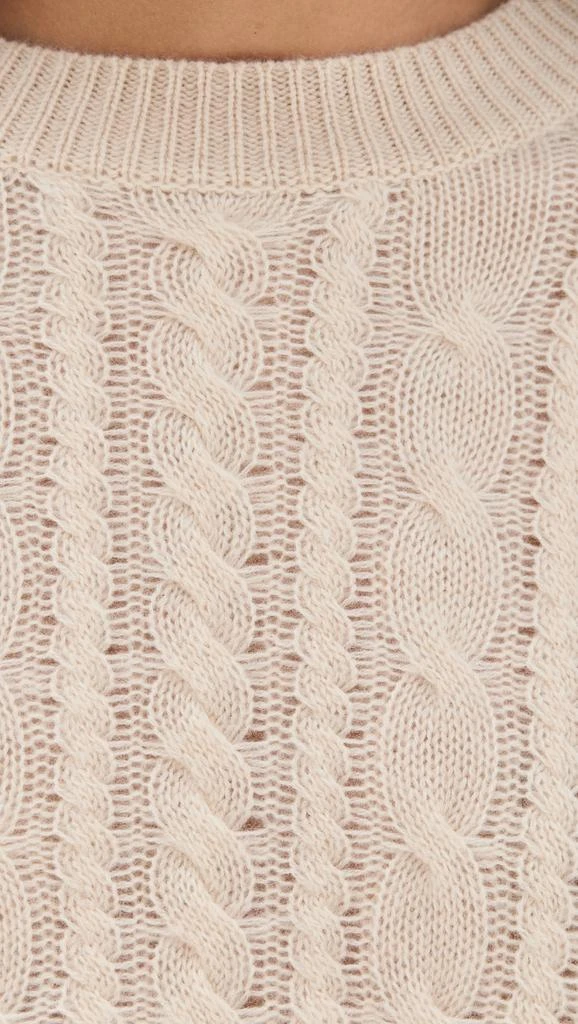 White + Warren Cashmere Cropped Cable Crew Sweater 5