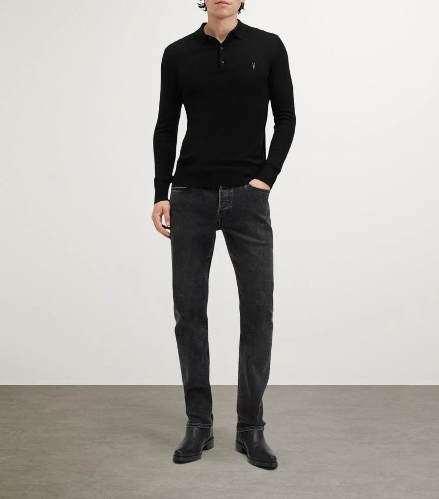 ALL SAINTS Merino Wool Mode Polo Shirt 2