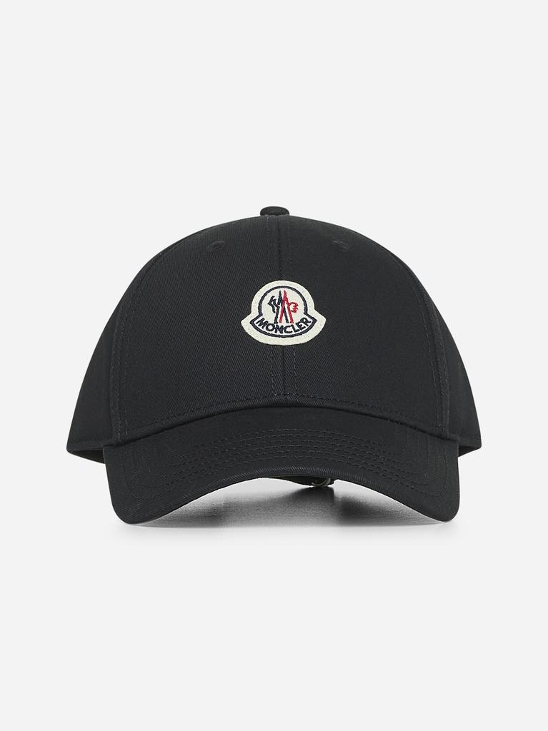 Moncler Black gabardine baseball cap