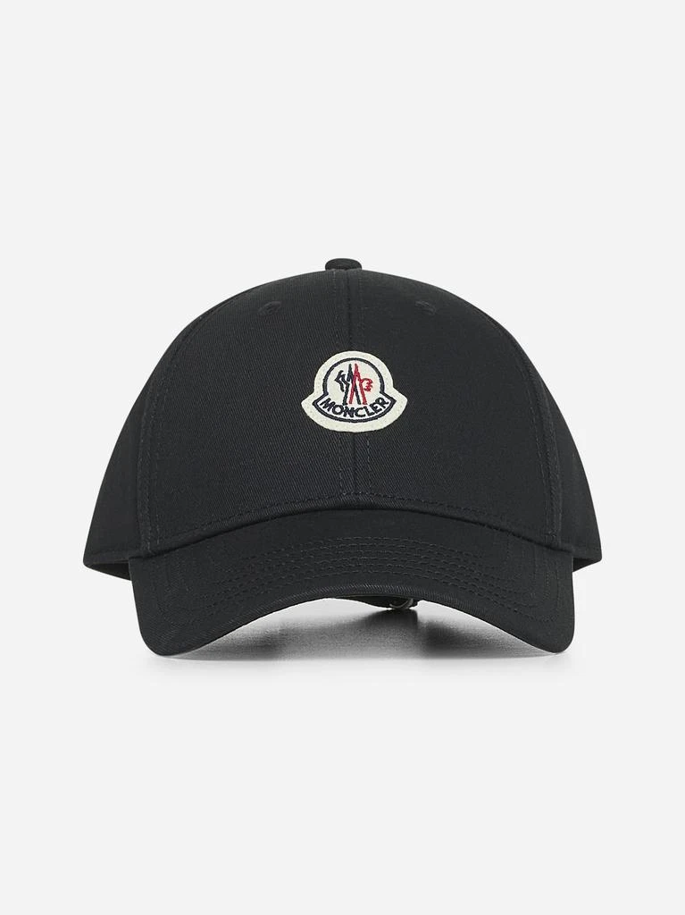 MONCLER Black gabardine baseball cap 1