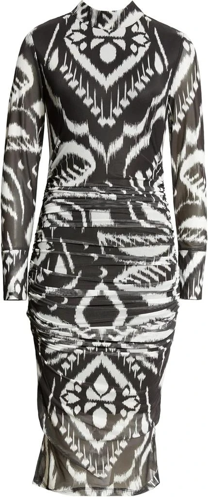 Farm Rio Farm Rio Women's Tulle Midi Dress, Pineapple Ikat Black 1