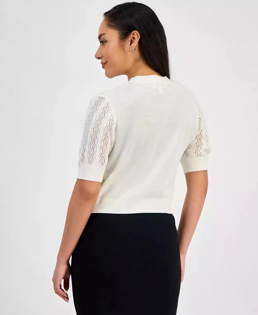 Robbie Bee Petite Knit Short-Sleeve Open-Front Shrug 4