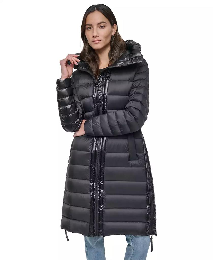 DKNY Women's Down Quilted Hooded Puffer Coat