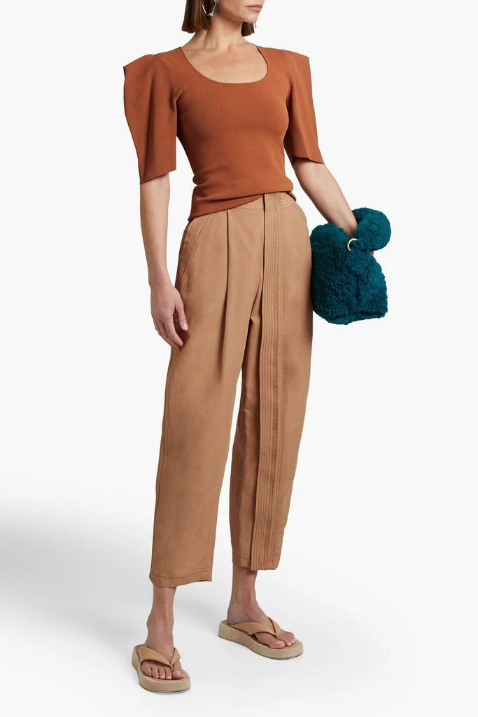 Stella McCartney Pleated twill tapered pants 2
