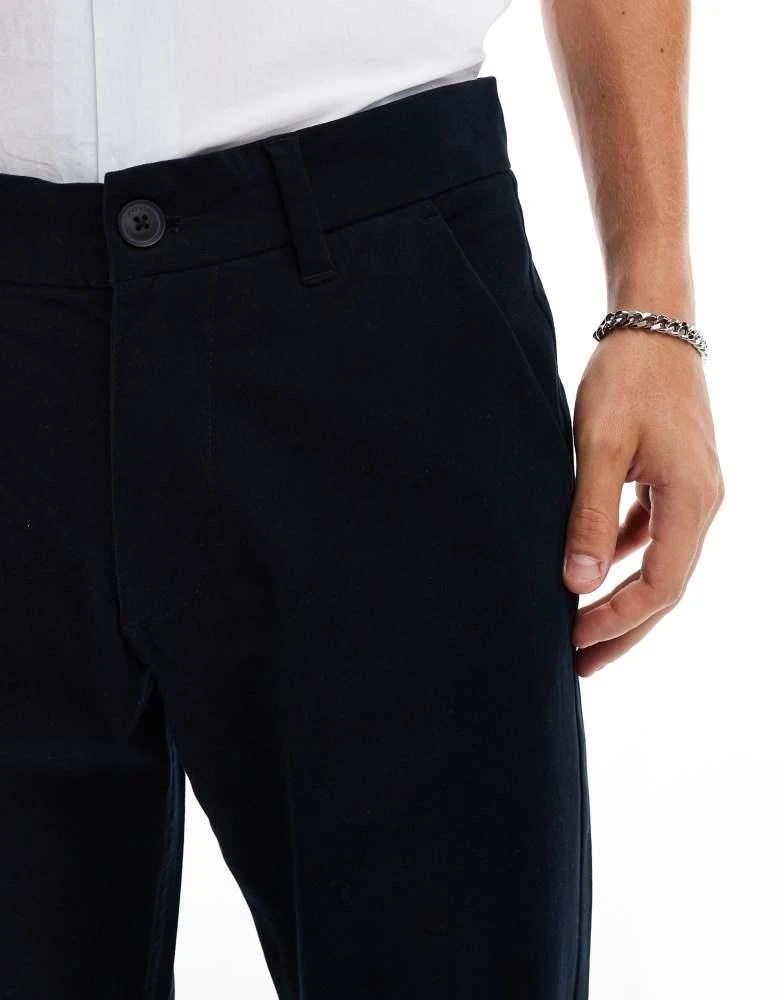 French Connection Mens French Connection smart chino trousers in navy 5