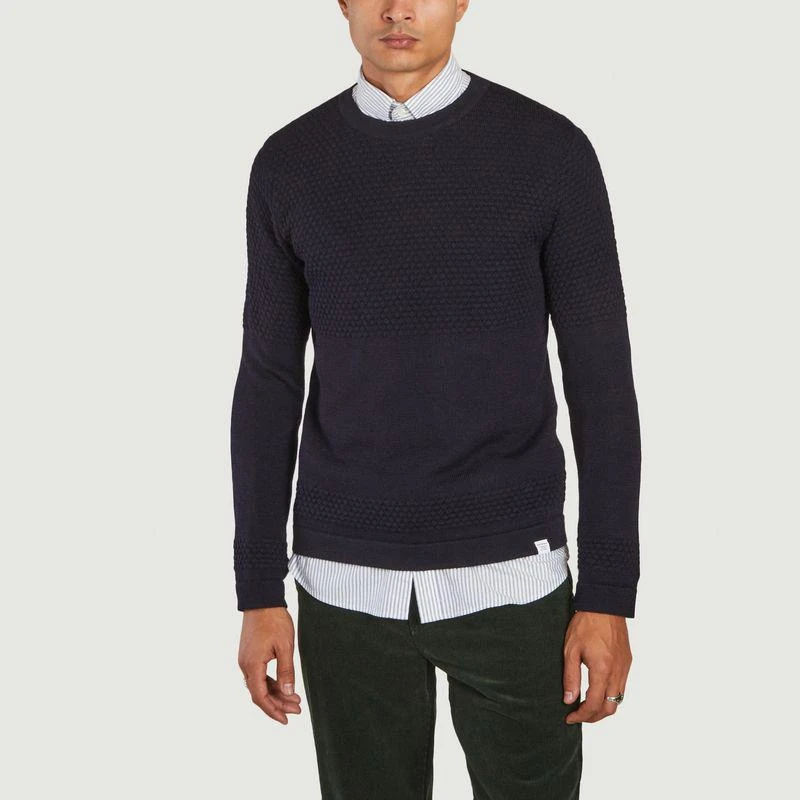 Norse Projects Skagen Bubble Yoke Sweater Dark Navy NORSE PROJECTS 1