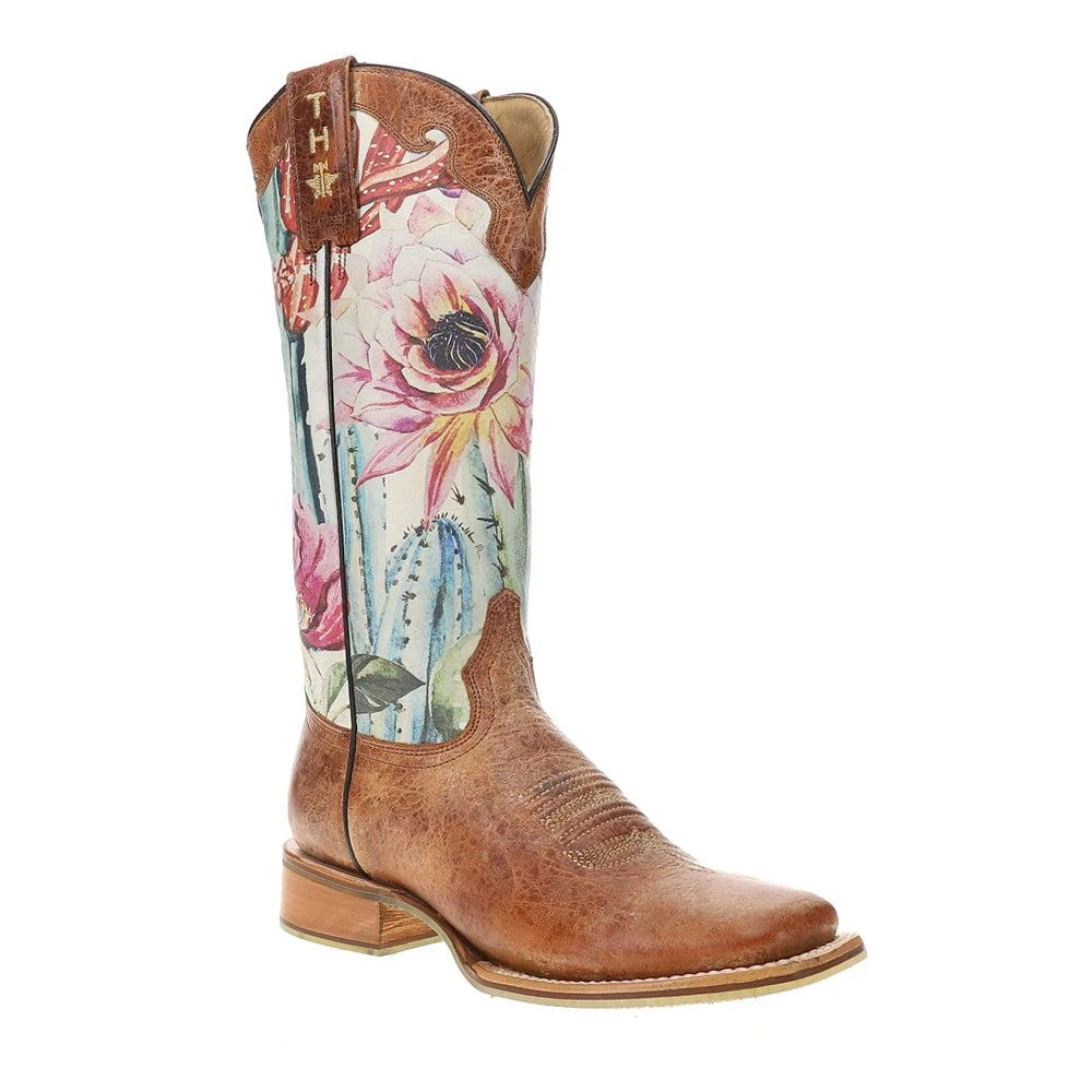 Tin Haul Cactilicious Floral Square Toe Cowboy Boots 2